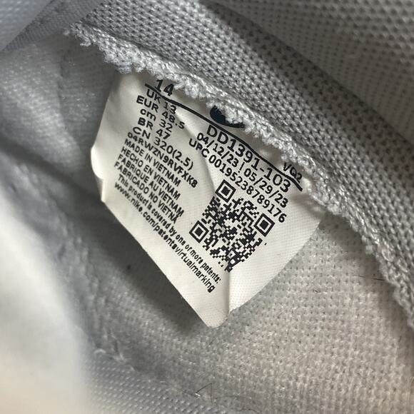 Nike Dunk Low Grey Fog Mens White And Grey Size 14 Low Top Shoes Sneakers - Picture 9 of 10